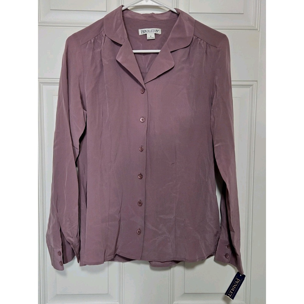 NWT New Women's Pendleton Red / Purple Button Up Shirt Top Size 6‎